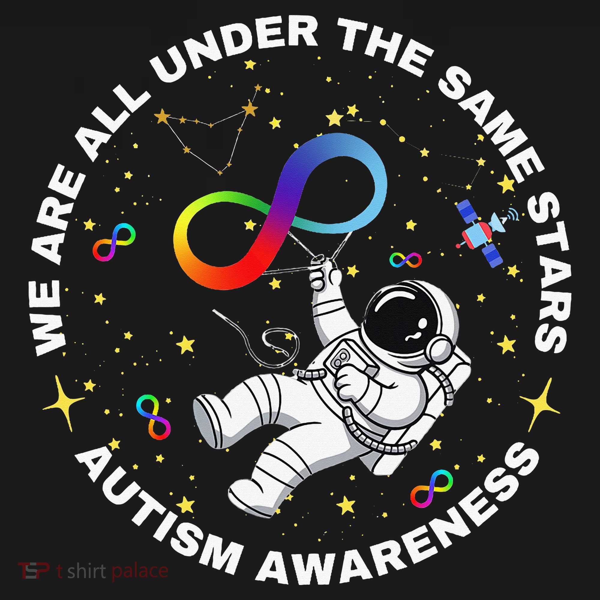 Autism We Are All Under The Same Stars Space Astronaut Kids Sweatshirt