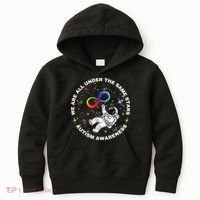 Autism We Are All Under The Same Stars Space Astronaut Kids Hoodie thumb 0