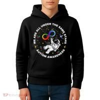 Autism We Are All Under The Same Stars Space Astronaut Kids Hoodie thumb 4