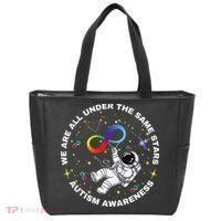 Autism We Are All Under The Same Stars Space Astronaut Tote Bag thumb 0