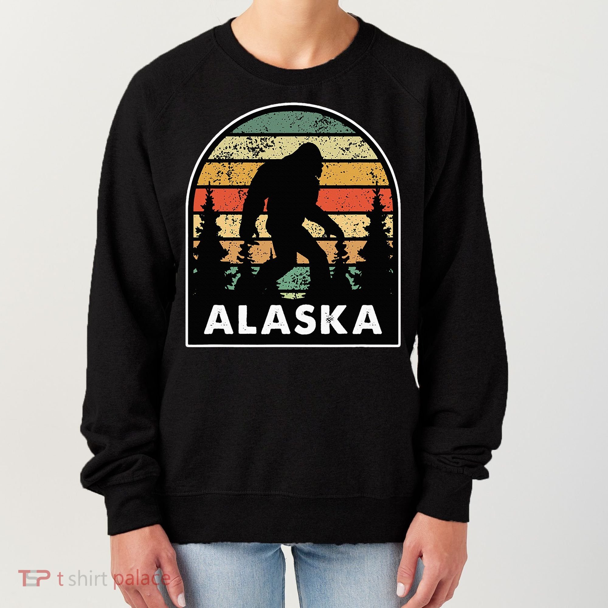 Alaska With A Bigfoot Or A Sasquatch Women's Sweatshirt