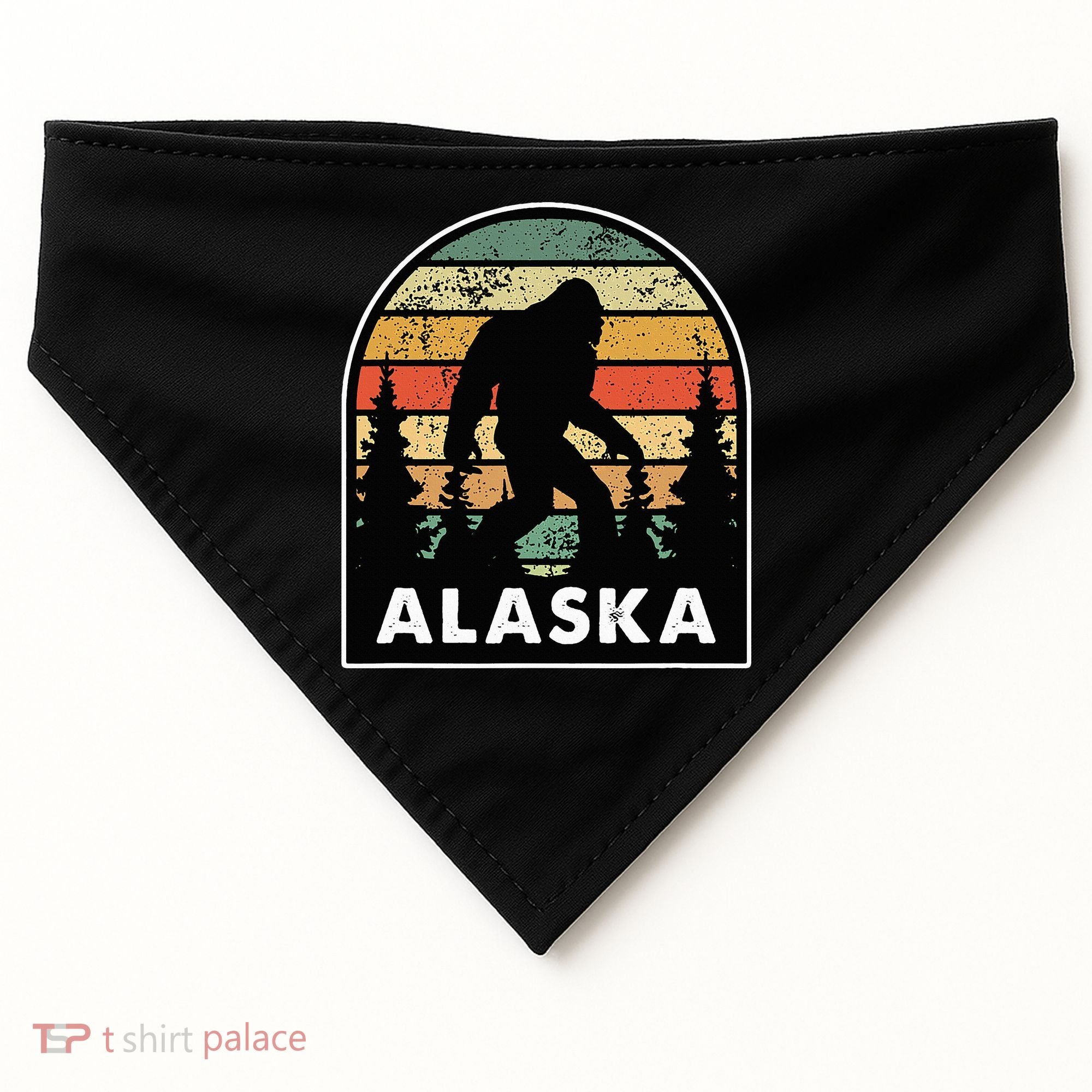 Alaska With A Bigfoot Or A Sasquatch USA-Made Doggie Bandana