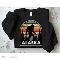 Alaska With A Bigfoot Or A Sasquatch Sweatshirt thumb 2
