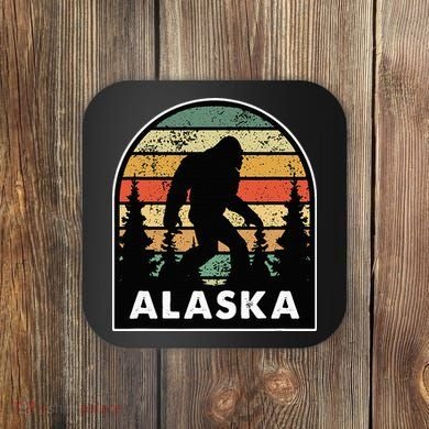 Alaska With A Bigfoot Or A Sasquatch Coaster