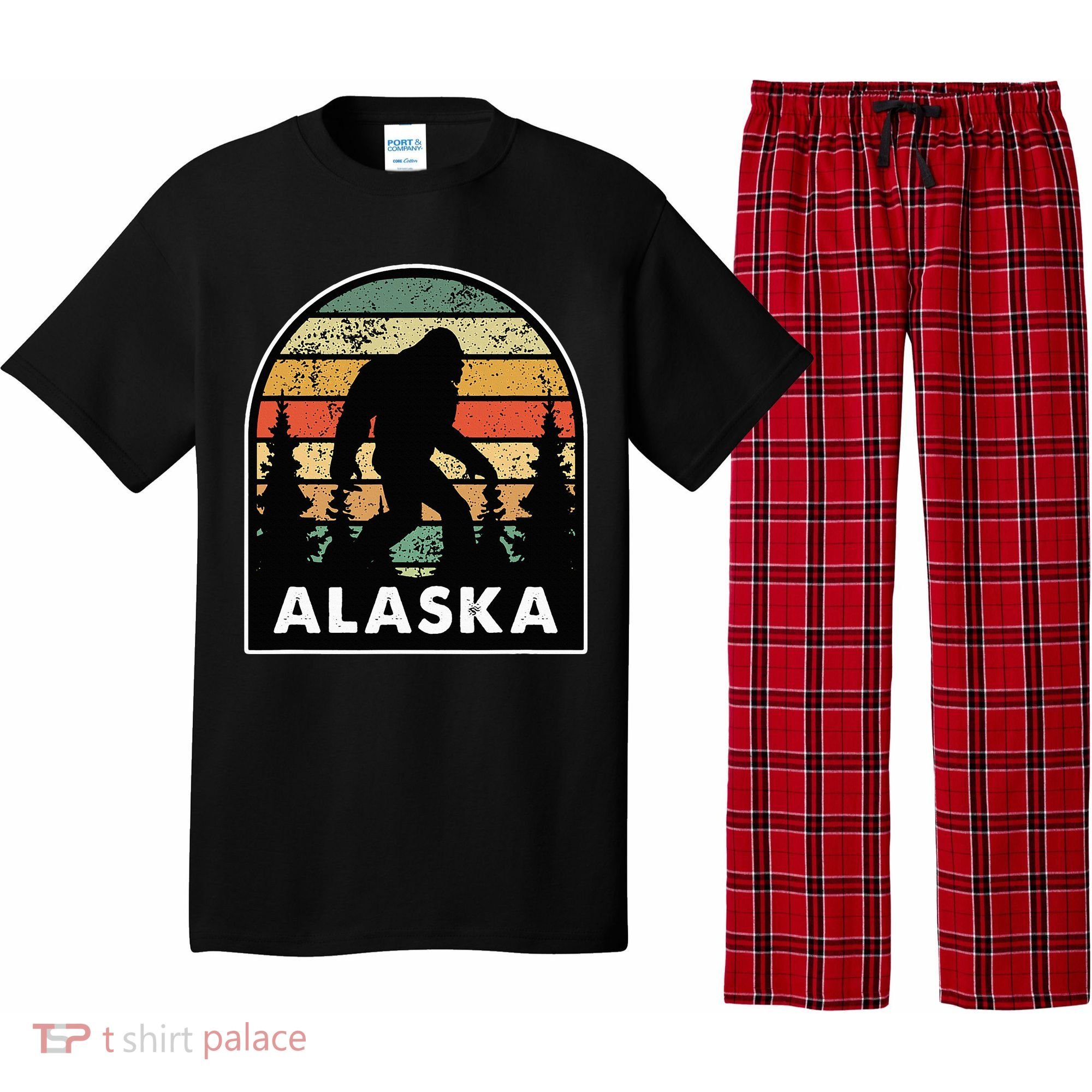 Alaska With A Bigfoot Or A Sasquatch Pajama Set