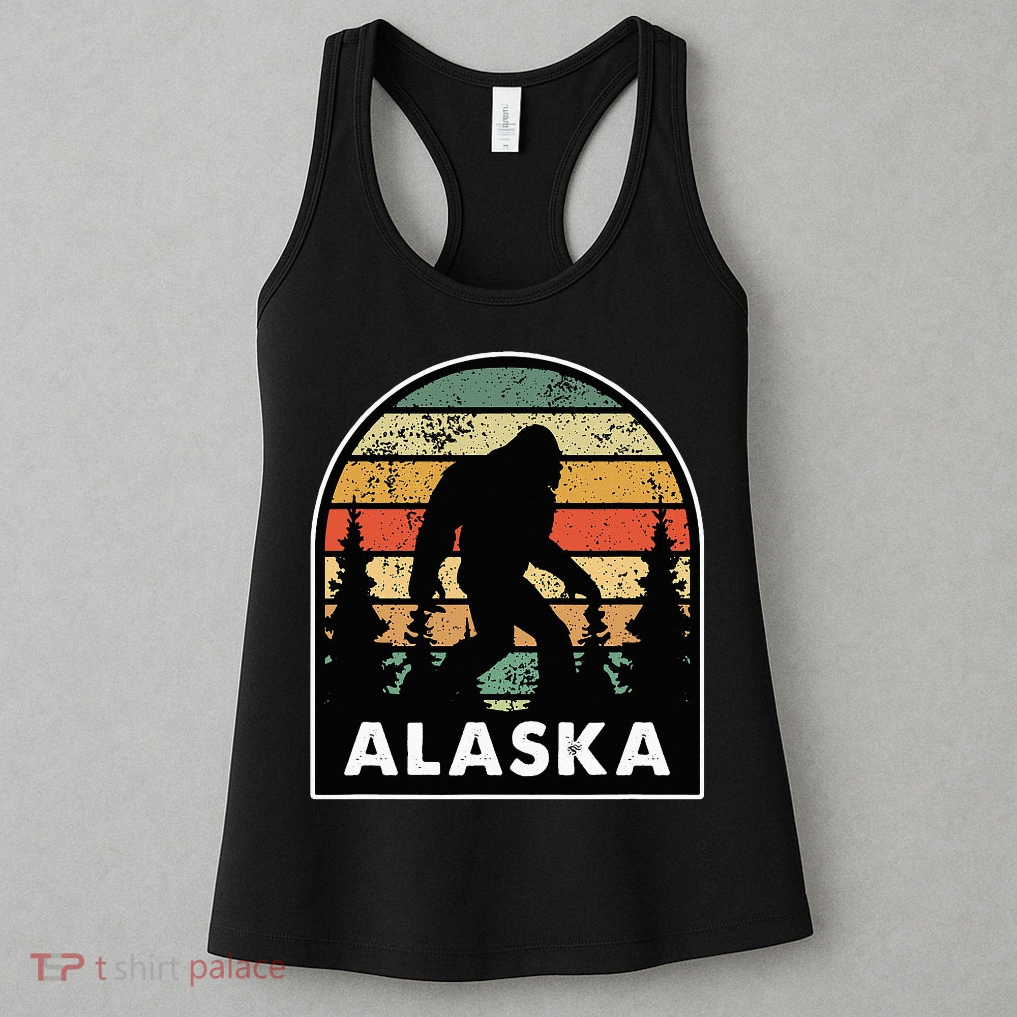 Alaska With A Bigfoot Or A Sasquatch Women's Tank Top