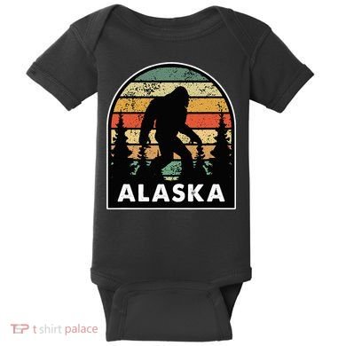 Alaska With A Bigfoot Or A Sasquatch Baby Bodysuit