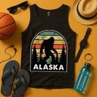 Alaska With A Bigfoot Or A Sasquatch Tank Top thumb 4