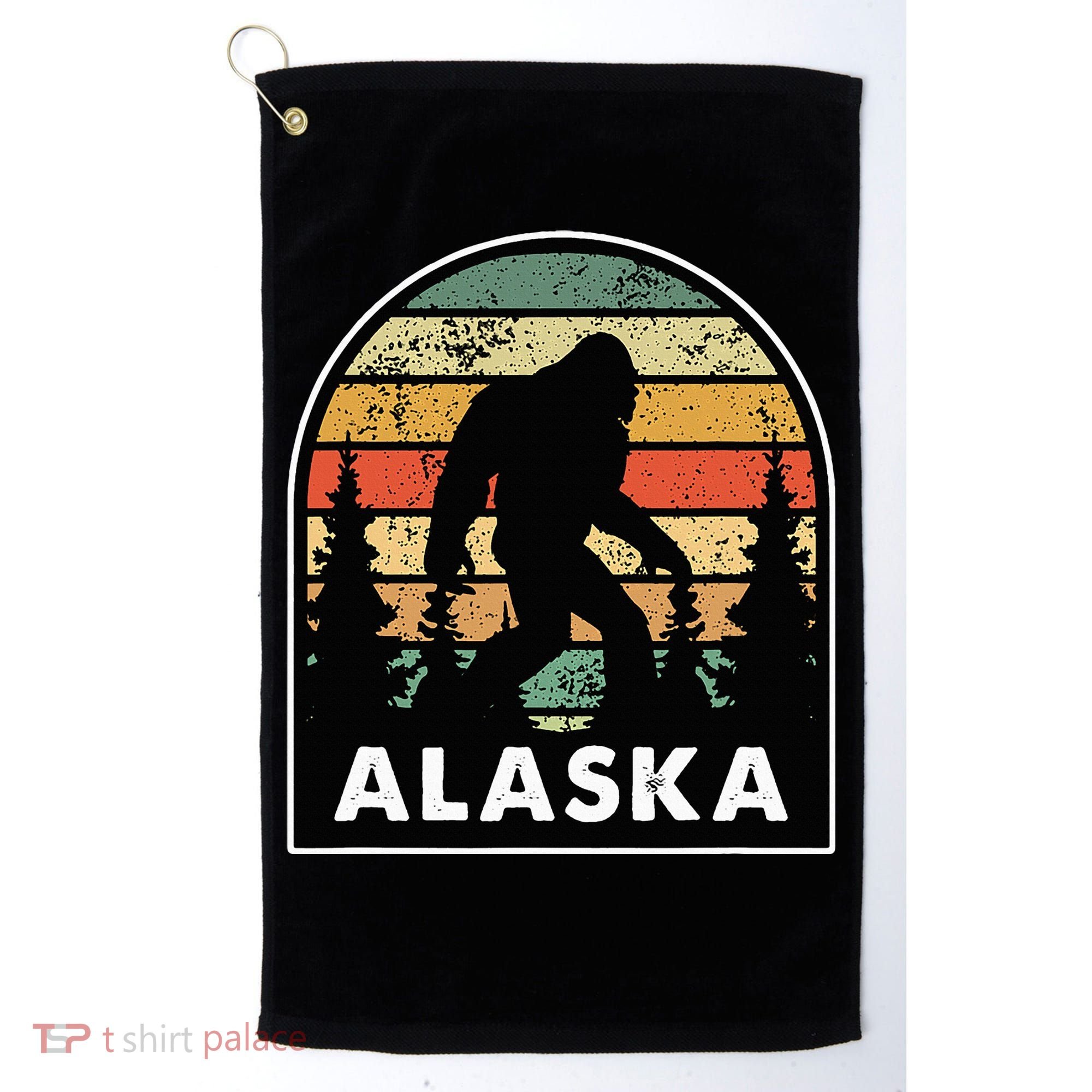 Alaska With A Bigfoot Or A Sasquatch Golf Towel