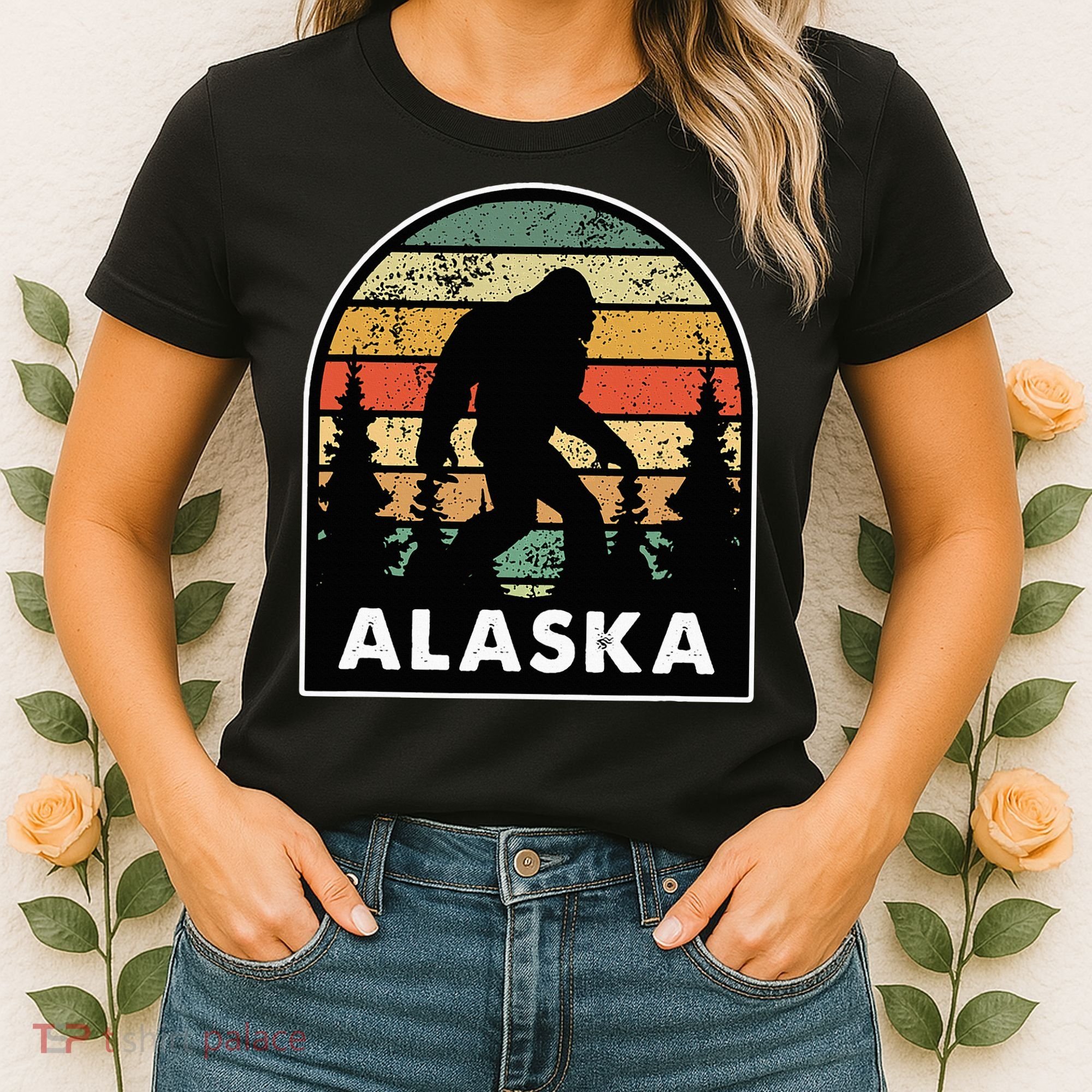 Alaska With A Bigfoot Or A Sasquatch Women's T-Shirt