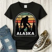 Alaska With A Bigfoot Or A Sasquatch Women's T-Shirt thumb 3