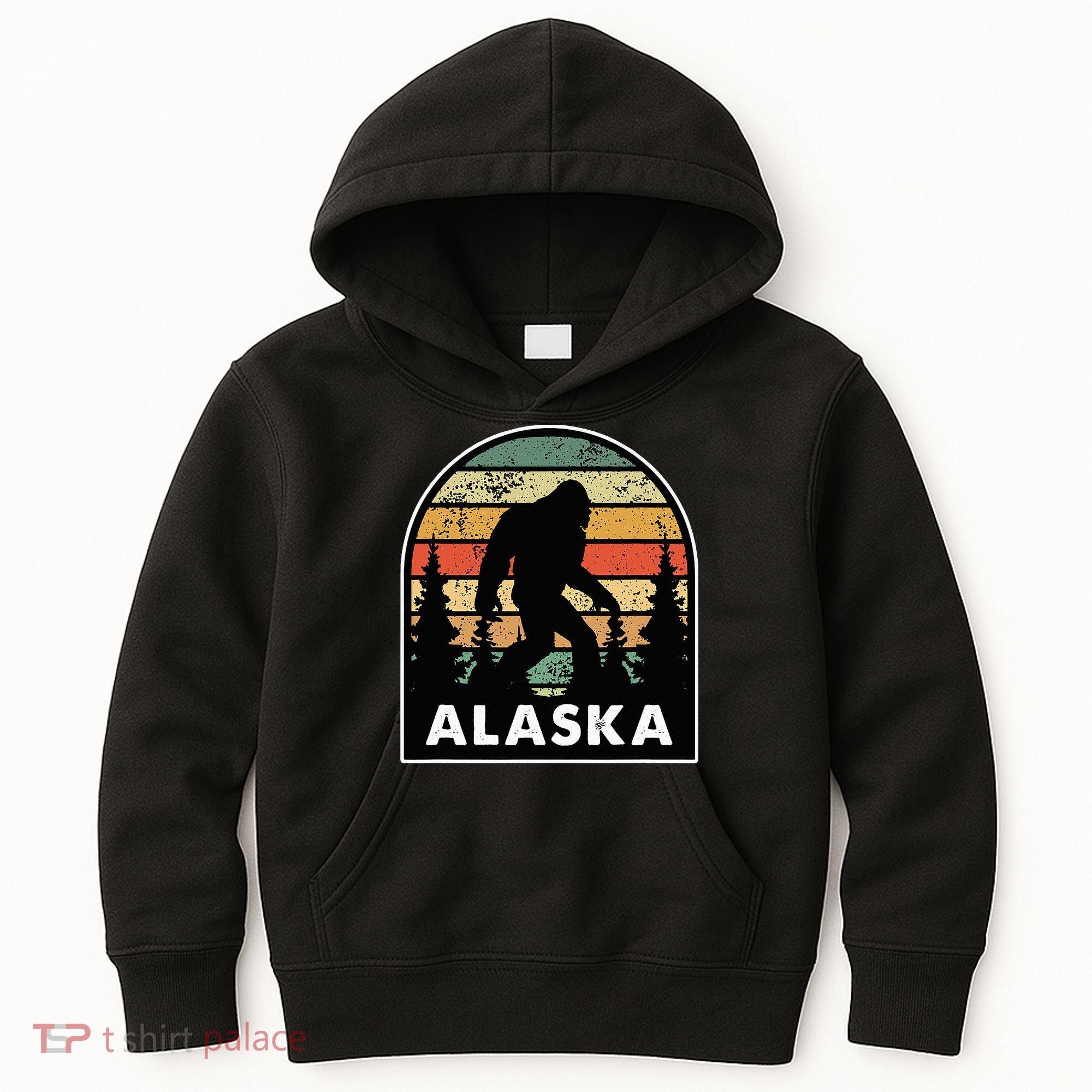 Alaska With A Bigfoot Or A Sasquatch Kids Hoodie
