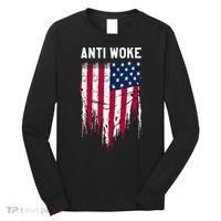 Anti Woke American Flag Patriotic Cancel Cancel Culture Long Sleeve Shirt thumb 0