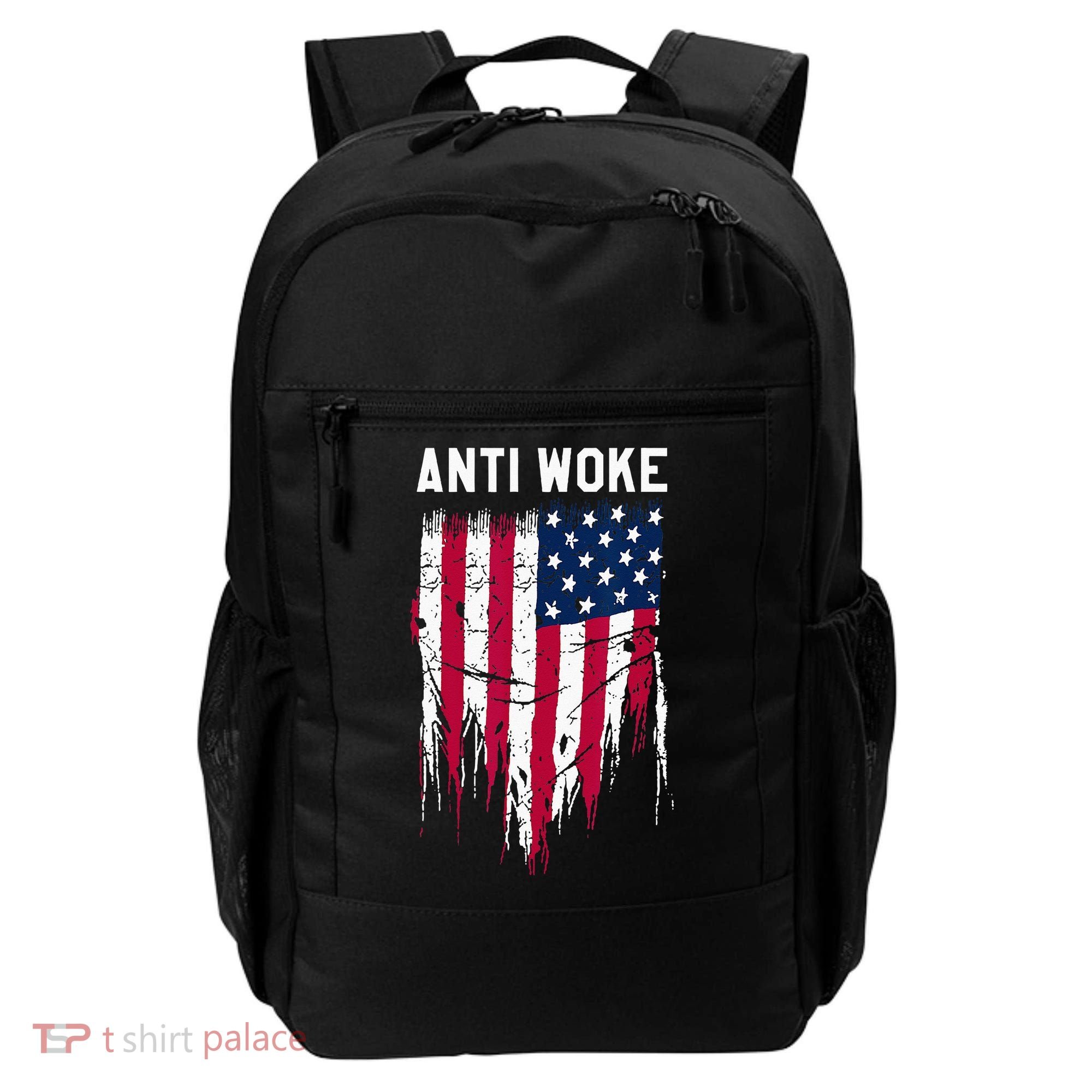 Anti Woke American Flag Patriotic Cancel Cancel Culture Backpack