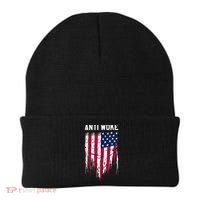 Anti Woke American Flag Patriotic Cancel Cancel Culture Beanie thumb 0