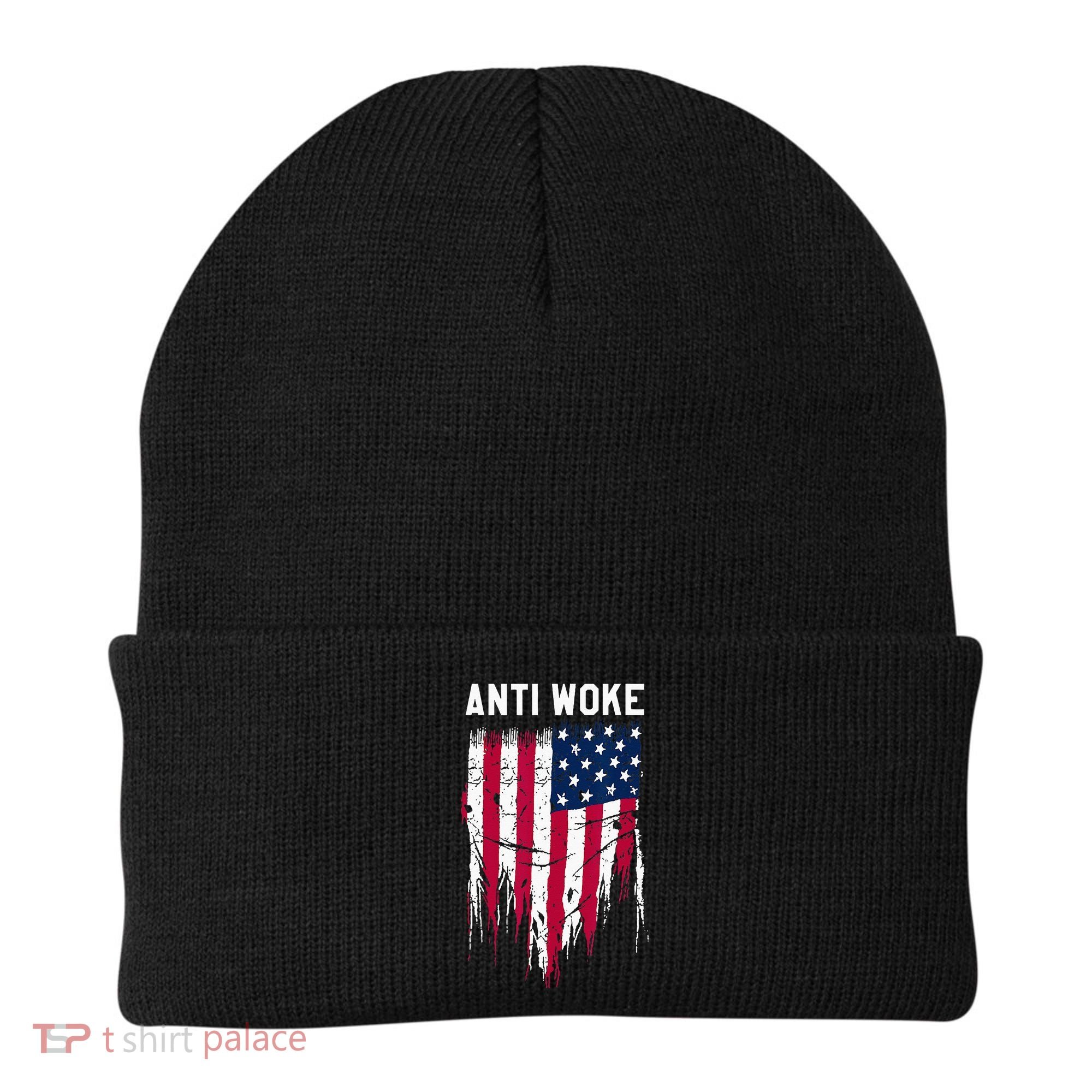 Anti Woke American Flag Patriotic Cancel Cancel Culture Beanie