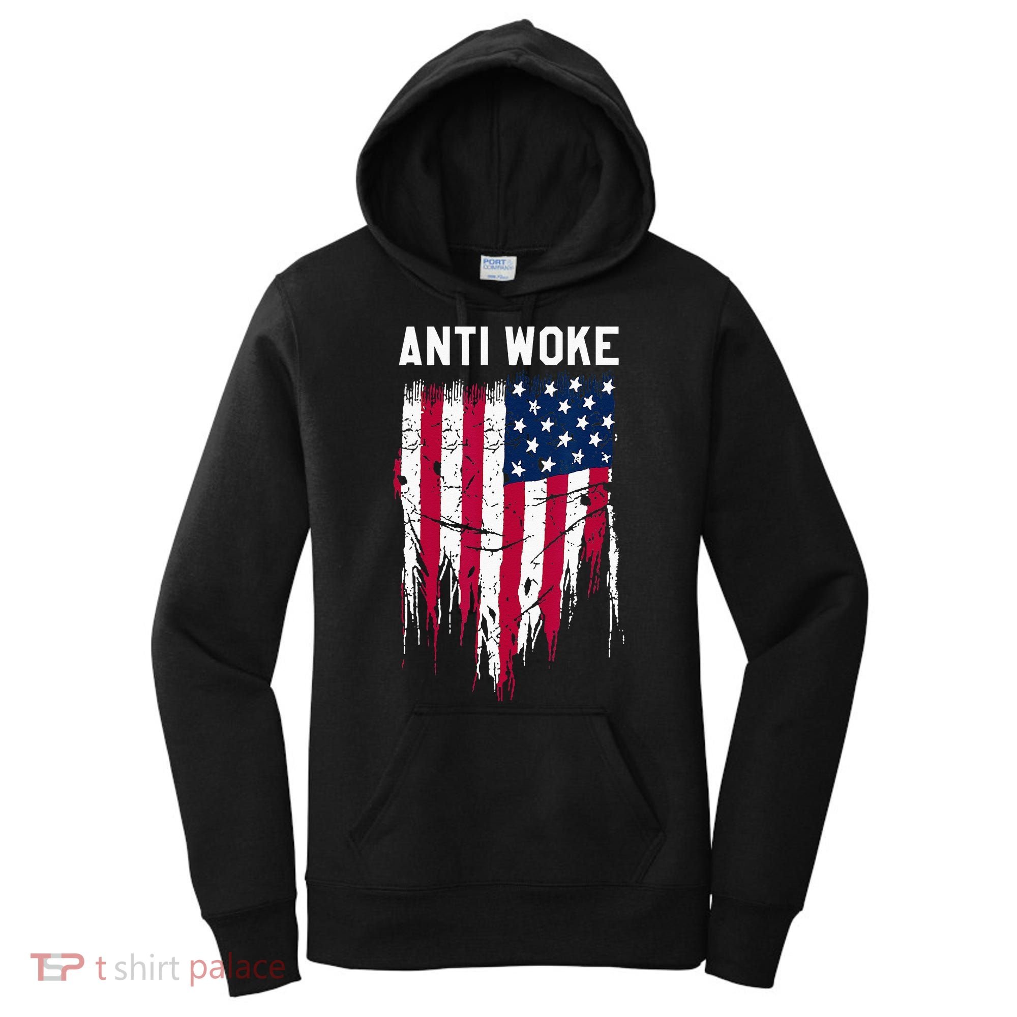 Anti Woke American Flag Patriotic Cancel Cancel Culture Women's Hoodie