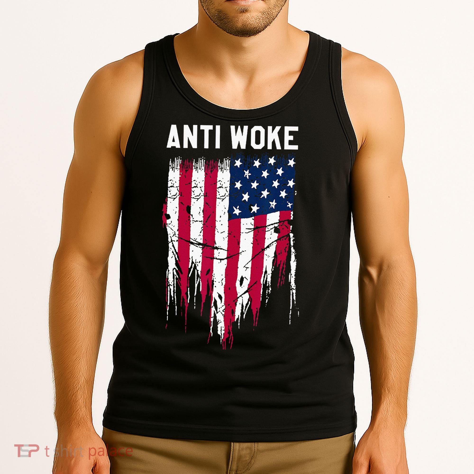 Anti Woke American Flag Patriotic Cancel Cancel Culture Tank Top