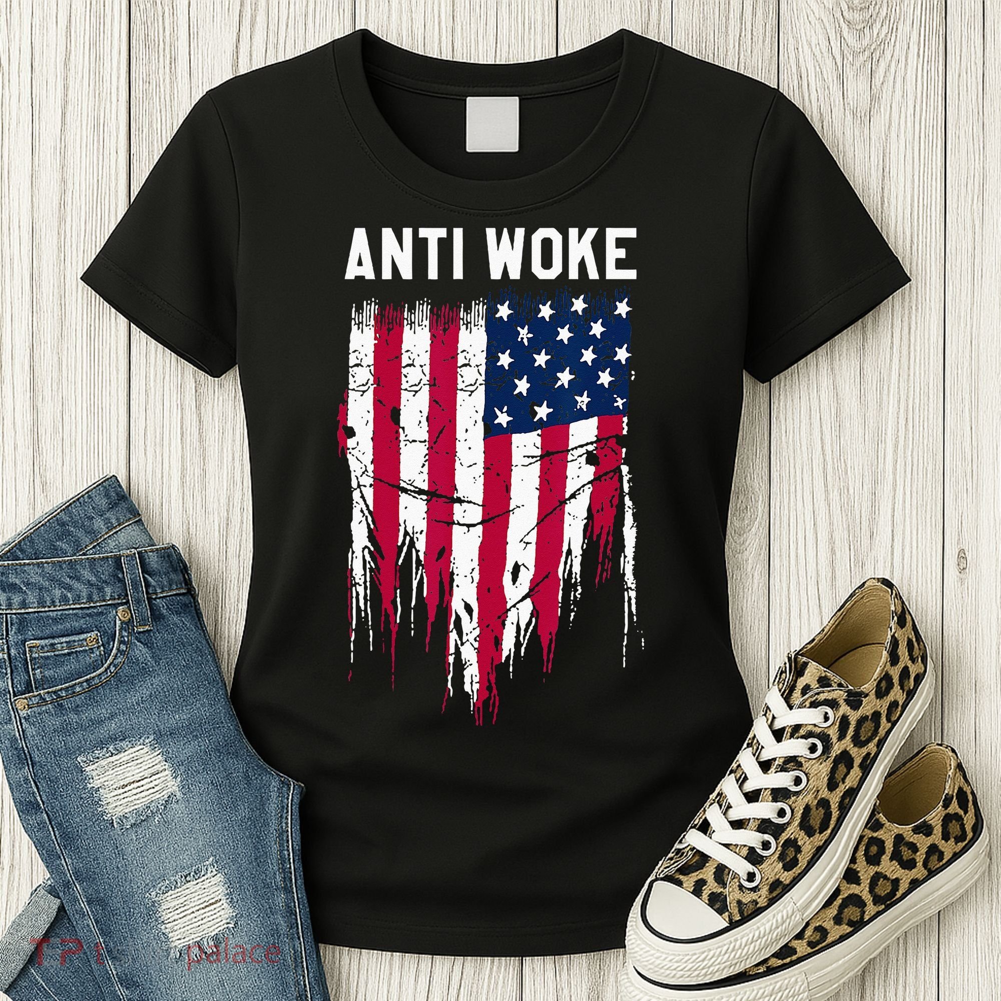 Anti Woke American Flag Patriotic Cancel Cancel Culture Women's T-Shirt