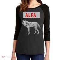 ALFA Wolf Women's Tri-Blend 3/4-Sleeve Raglan Shirt thumb 2