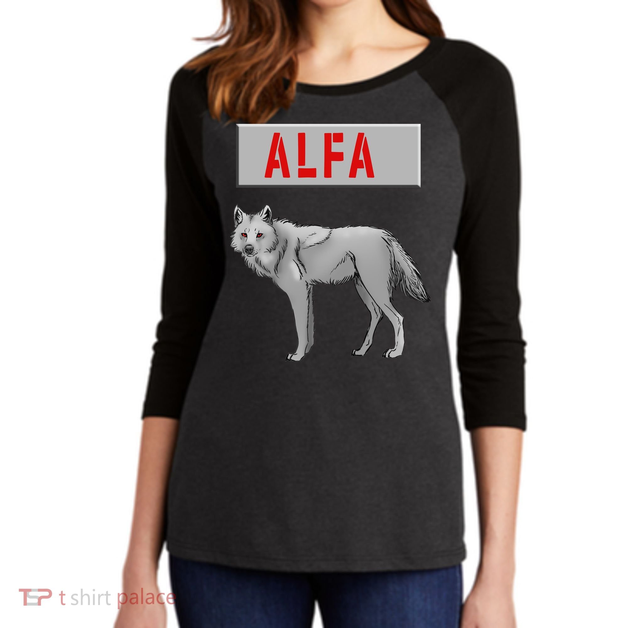 ALFA Wolf Women's Tri-Blend 3/4-Sleeve Raglan Shirt