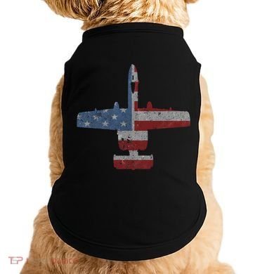 A10 Warthog Airplane American Flag Design Doggie Tank