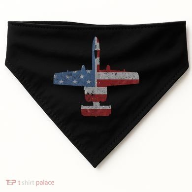 A10 Warthog Airplane American Flag Design USA-Made Doggie Bandana
