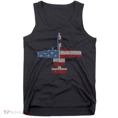A10 Warthog Airplane American Flag Design Tank Top
