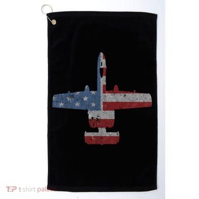 A10 Warthog Airplane American Flag Design Golf Towel
