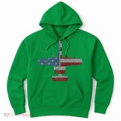 A10 Warthog Airplane American Flag Design Hoodie