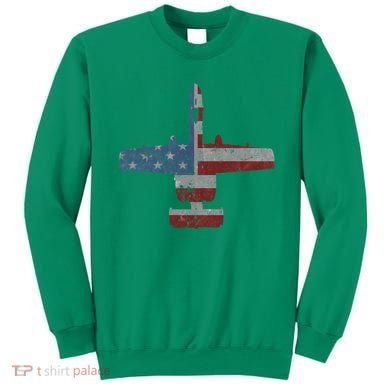 A10 Warthog Airplane American Flag Design Sweatshirt