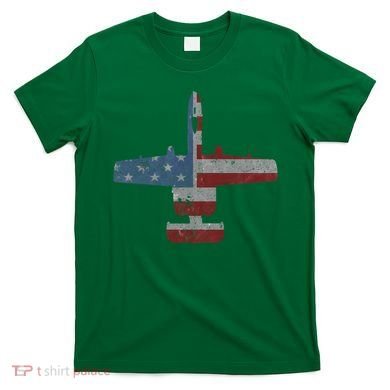 A10 Warthog Airplane American Flag Design T-Shirt