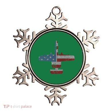 A10 Warthog Airplane American Flag Design Ornament