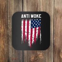Anti Woke American Flag Patriotic Cancel Cancel Culture Coaster thumb 0