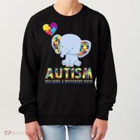 Autism Walking A Different Path Elephant Women's Sweatshirt thumb 0