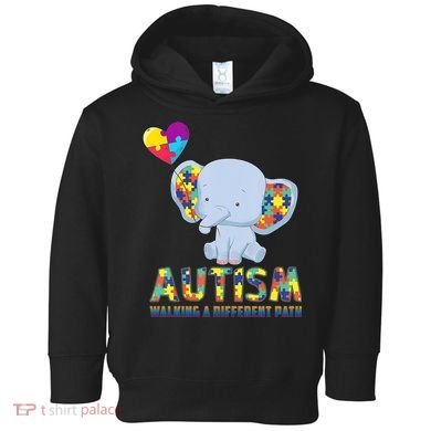 Autism Walking A Different Path Elephant Toddler Hoodie