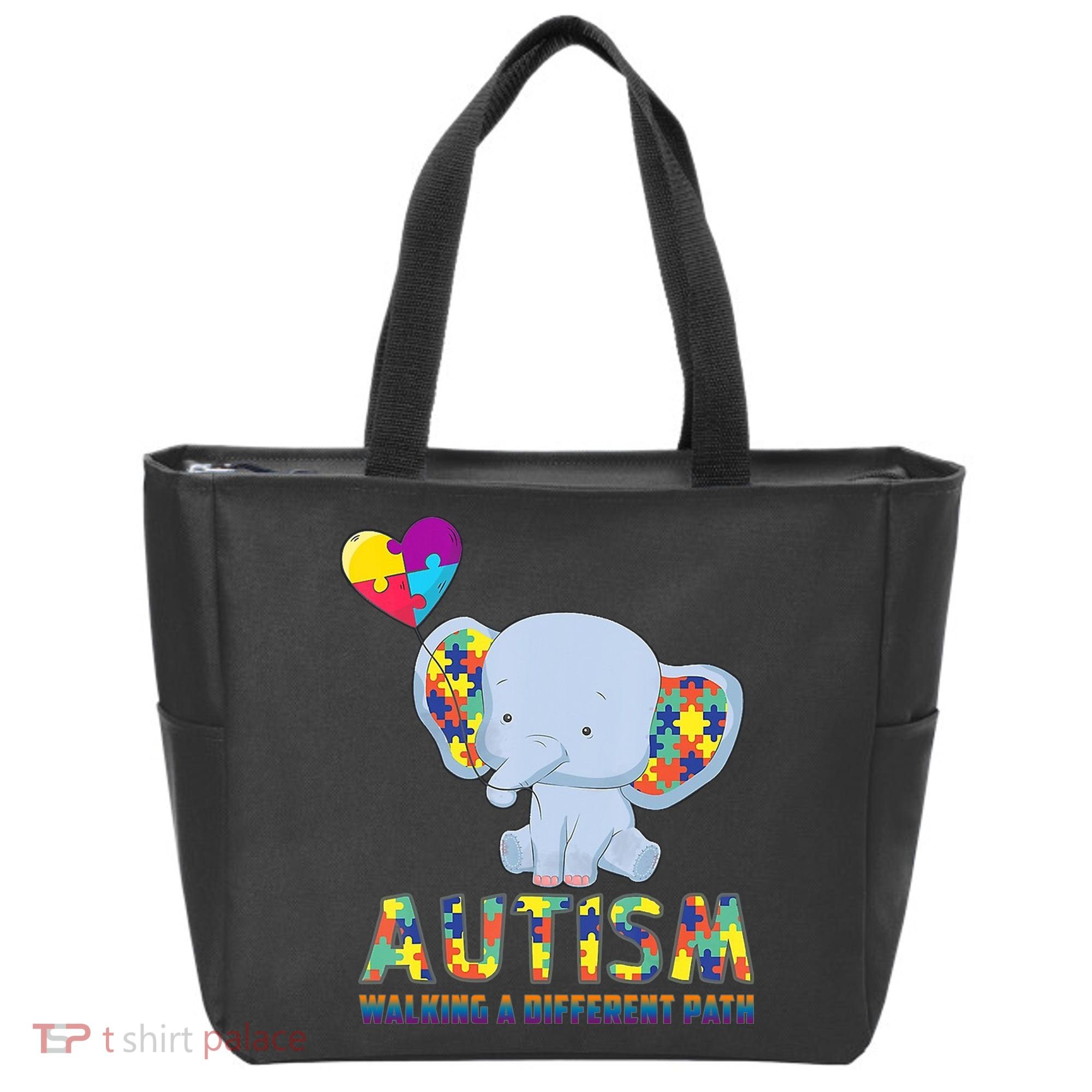 Autism Walking A Different Path Elephant Tote Bag
