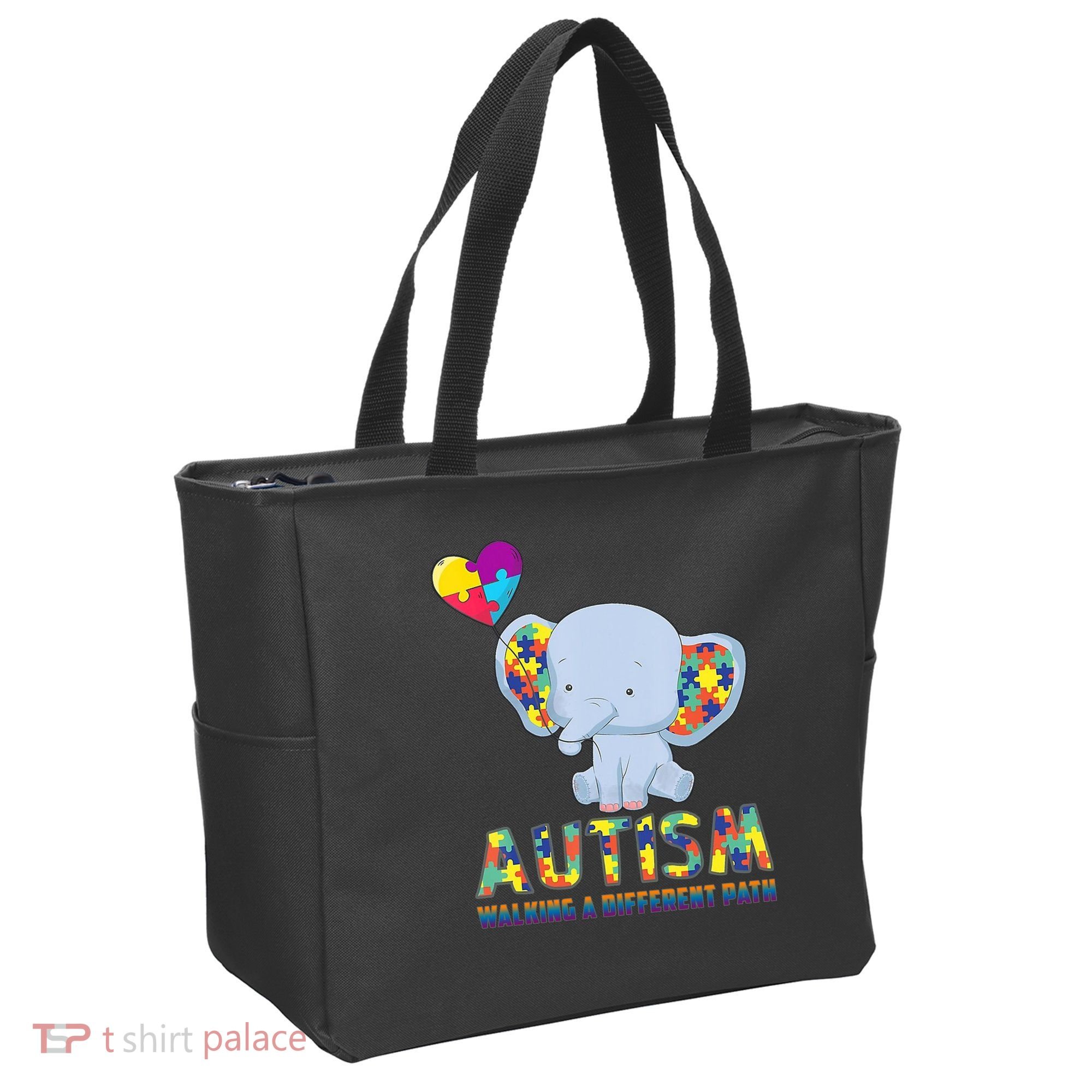 Autism Walking A Different Path Elephant Tote Bag