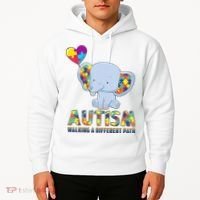 Autism Walking A Different Path Elephant Hoodie thumb 2