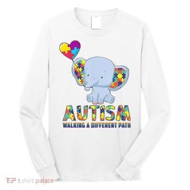 Autism Walking A Different Path Elephant Long Sleeve Shirt