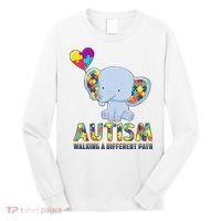 Autism Walking A Different Path Elephant Long Sleeve Shirt thumb 0