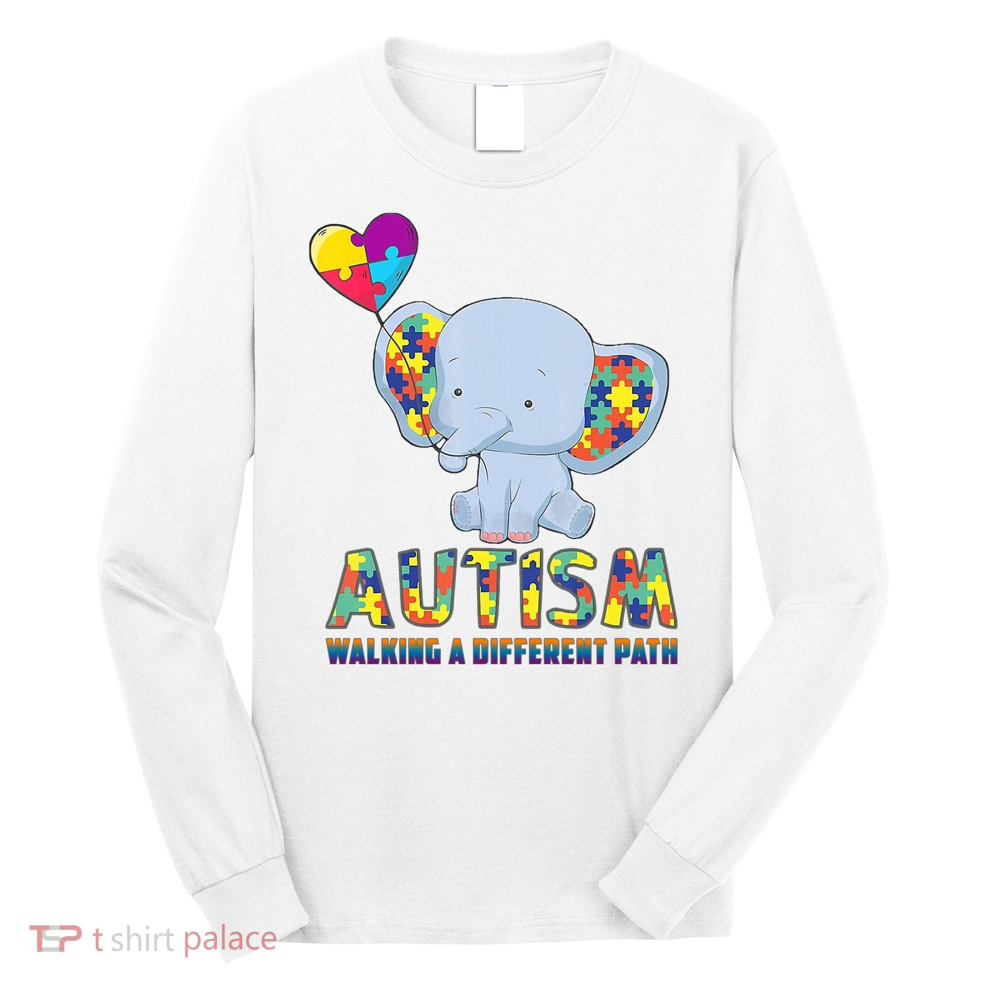 Autism Walking A Different Path Elephant Long Sleeve Shirt