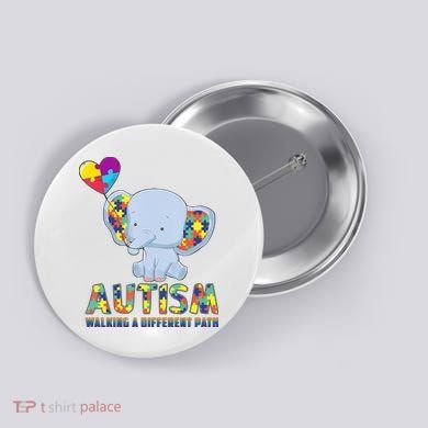 Autism Walking A Different Path Elephant Button