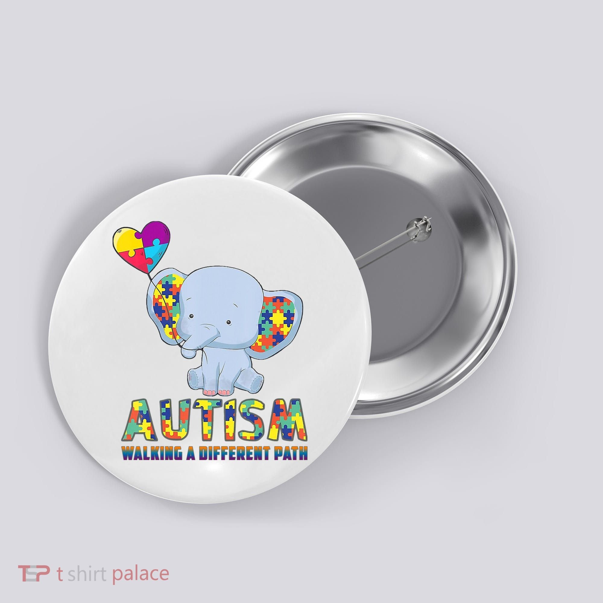 Autism Walking A Different Path Elephant Button