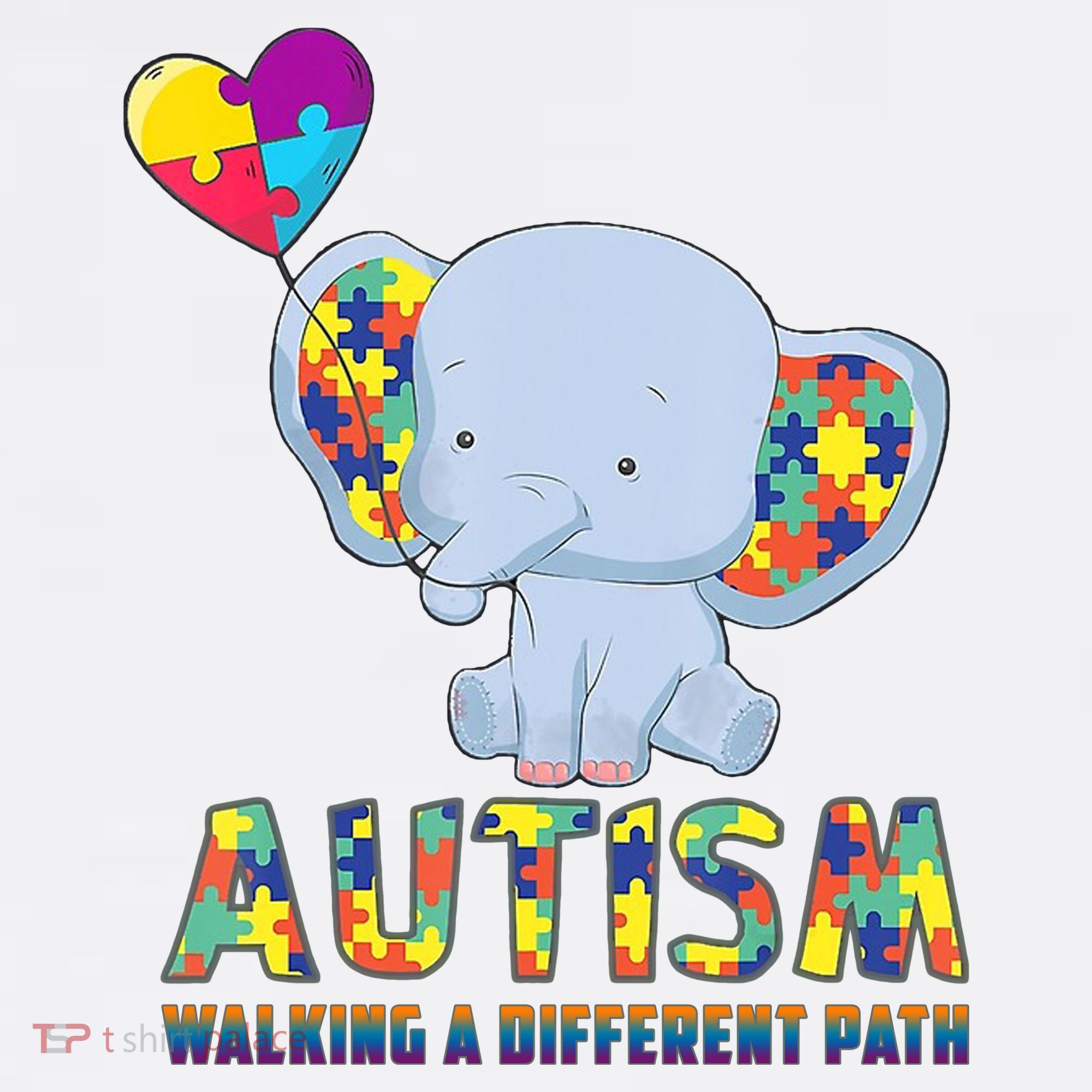 Autism Walking A Different Path Elephant Button