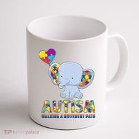 Autism Walking A Different Path Elephant Coffee Mug thumb 1