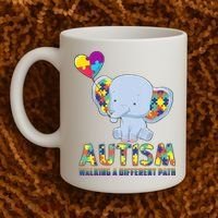 Autism Walking A Different Path Elephant Coffee Mug thumb 2