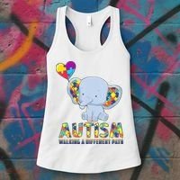 Autism Walking A Different Path Elephant Women's Tank Top thumb 3