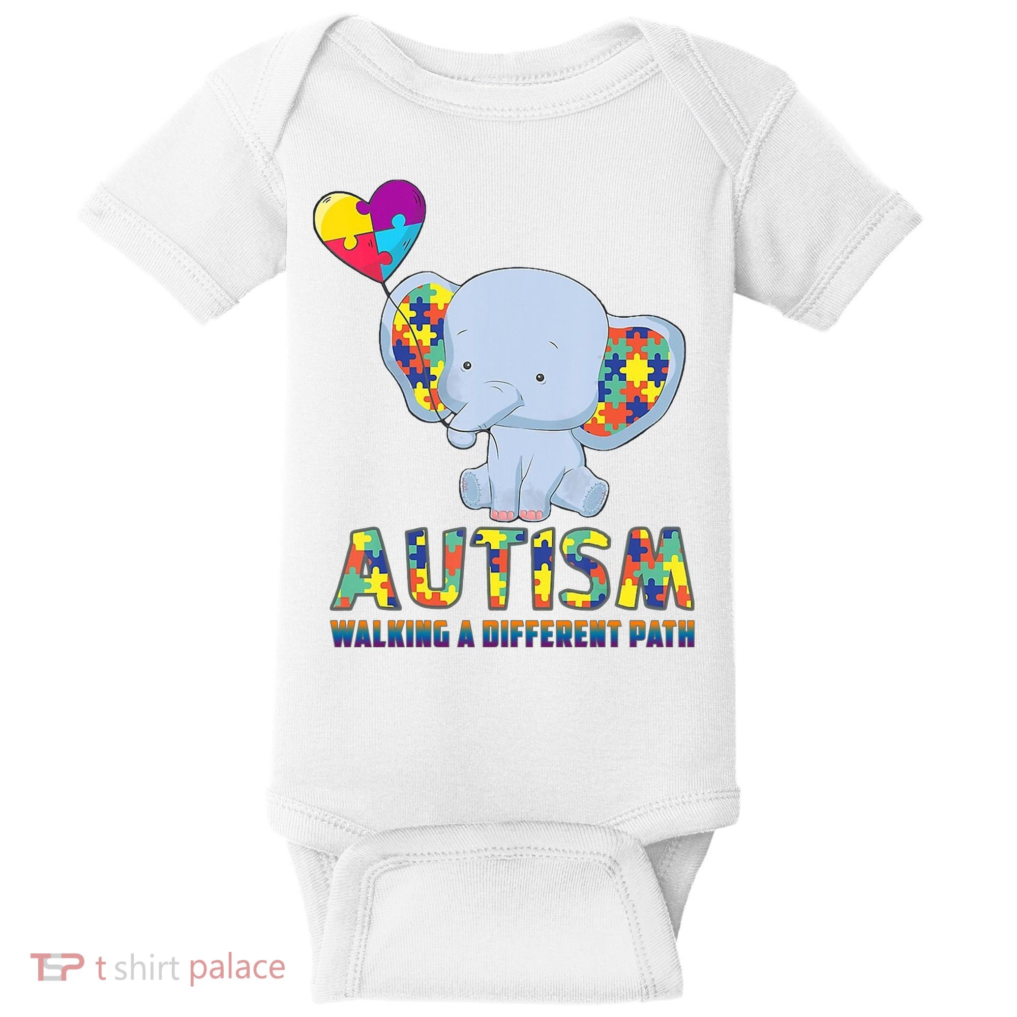 Autism Walking A Different Path Elephant Baby Bodysuit
