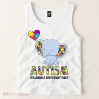 Autism Walking A Different Path Elephant Tank Top thumb 2